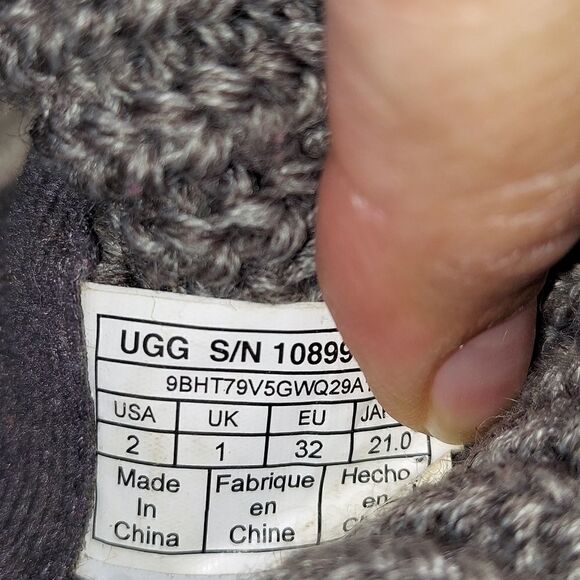 UGG Saela Rib-Knit Suede Boots Sz 2 - Picture 7 of 9